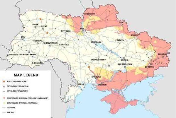 Подборка зарубежных карт по обстановке на Украине за 15 марта
