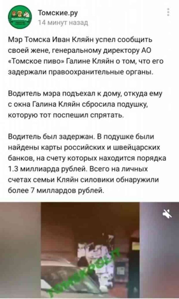 Верная супруга градоначальника и подушка с 1,3-миллиардной заначкой